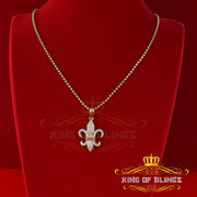 King Of Bling's Promise Yellow 925 Sterling Silver Fleur de Lis Pendant 0.50ct Cubic Zirconia KING OF BLINGS
