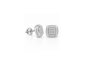 King Of Bling's 0.10ct Diamond Stud Earrings For Women White 925 Sterling Silver Stud For Men KING OF BLINGS