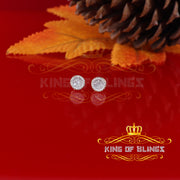 King  of Bling's 1.00ct VVS 'D' Moissanite Men's/Womens 925 Silver Yellow Round Stud Earrings KING OF BLINGS