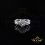 King Of Bling'sWhite Cubic Zirconia Hip Hop Rapper Fashion Luxury 1.10ct Round Rings size 6.5 KING OF BLINGS