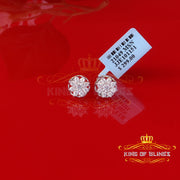 King of Bling's Men's/Womens 925 Silver White 0.75ct VVS 'D' Moissanite Round stud Earrings KING OF BLINGS