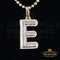 Yellow Bugutte Initial All Alphabet Sterling Silver Pendant with Cubic Zirconia KING OF BLINGS