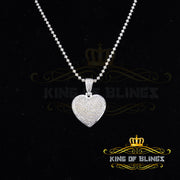 King Of Bling's Real 0.33ct Diamond Sterling Silver HEART Charm Fashion Necklace Pendant White KING OF BLINGS