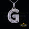 White Beautiful Custom intial Pendant Gift all Occasion Silver Cubic Zirconia KING OF BLINGS