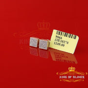 King Of Bling's 925 Yellow Sterling Silver 0.15ct Diamond For Women's & Men's Square Earrings KING OF BLINGS