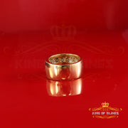 King Of Bling's Yellow Wedding Wide Band Ring Men Real 0.30ct Round Diamond 925 Silver Size 10 King of Blings