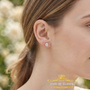 King Of Bling's 0.10ct Diamond 925 Sterling Silver White For Women's & Men's Round Stud Earring KING OF BLINGS
