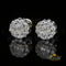 King of Blings- 0.94ct Cubic Zirconia 925 White Sterling Silver Women's Hip Hop Flower Earring KING OF BLINGS
