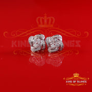 King of Bling's New Men's/Womens 925 White Silver 0.50ct VVS 'D' Moissanite Floral Stud Earrings KING OF BLINGS