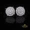 King of Blings- Aretes Para Hombre 925 White Silver 2.82ct Cubic Zirconia Round Women's Earrings KING OF BLINGS