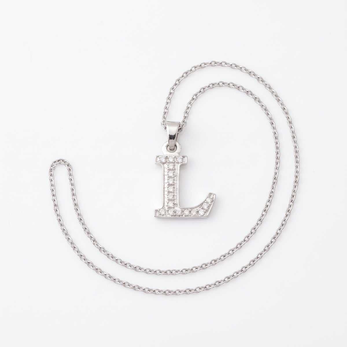 King Of Bling's Attractive Sterling SilverAll Alphabet Letter White Pendant with Cubic Zirconia KING OF BLINGS