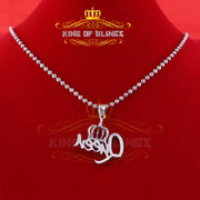 King Of Bling's Surprise 1.00ct Real Moissanite White 925 Silver Pendant for your Queen W/ crown King Of Blings