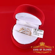 King of Bling's  Real 0.05CT Real Diamond Real 10kt Yellow Gold Womens HEART ARROW Ring Size 6.5 KING OF BLINGS