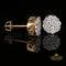 King of Bling's 925 Yellow Silver Aretes Para Hombre 0.87ct Cubic Zirconia Round Women's Earring KING OF BLINGS
