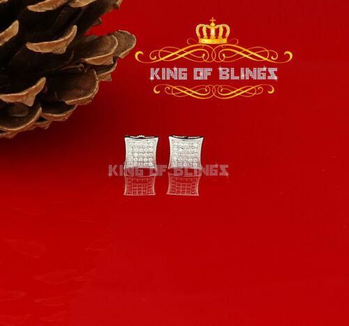 King of Bling's 925 White Sterling Silver 2.44ct Cubic Zirconia Women's Hip Hop Kite Earrings KING OF BLINGS