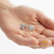 King Of Bling's 0.10ct Diamond Stud Earrings For Women White 925 Sterling Silver Stud For Men KING OF BLINGS