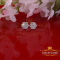 King  of Bling's Men's/Womens 925 Silver Yellow 1.00ct VVS 'D' Moissanite Floral Stud Earrings KING OF BLINGS