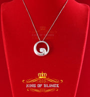 King Of Bling's Fancy Circle Shape 2.50ct Sterling Silver White Pendant Cubic Zirconia Stone KING OF BLINGS