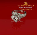 White 6.00ct Cubic Zirconia 925 Silver Flower 7 stone Luxury Womens Ring Size 7 KING OF BLINGS