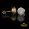 King of Bling's Aretes Para Hombre 925 Yellow Silver 0.88ct Cubic Zirconia Round Women's Earring KING OF BLINGS