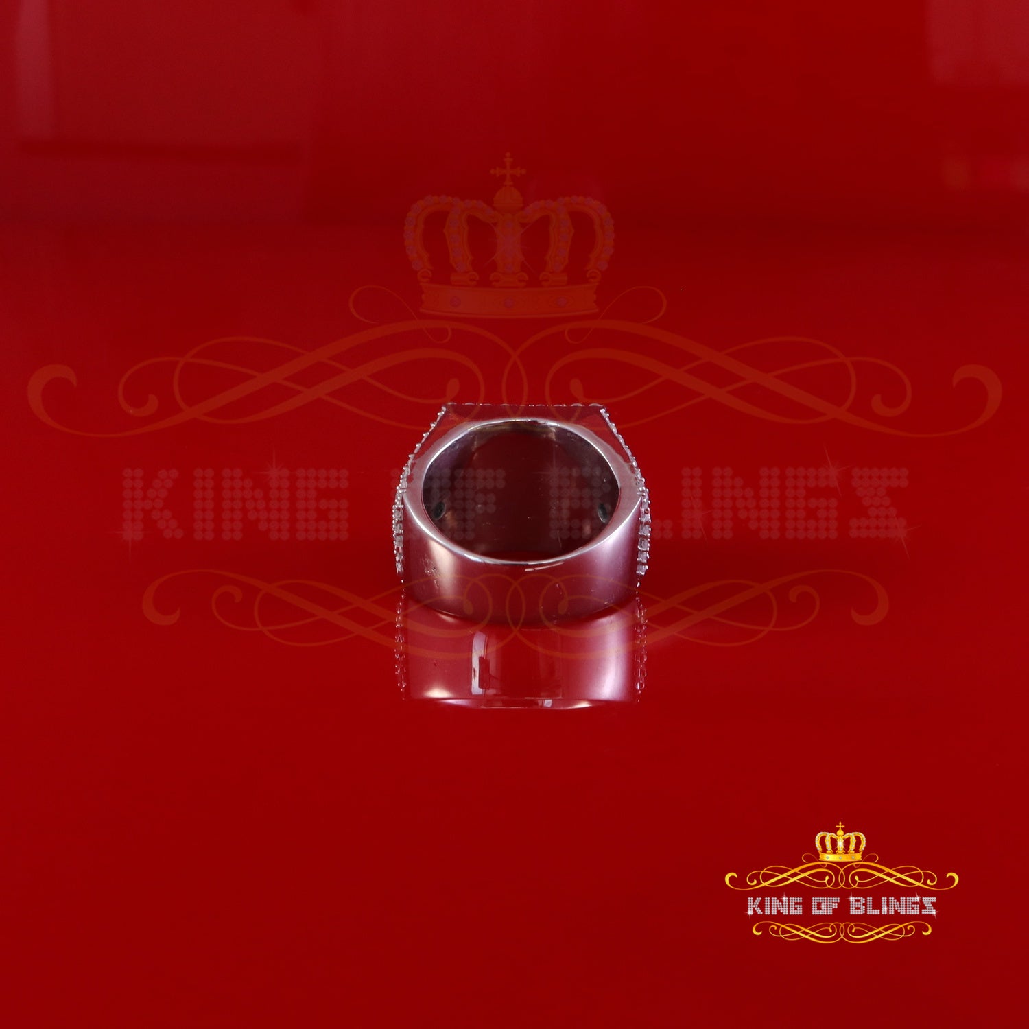925 White Sterling Silver 5.00ct VVS 'D' Moissanite Square Men's Rings Size 10 King of Blings