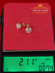 King Of Bling's 10K Real Yellow Gold Real Diamond 0.15CT Men's/Women's Round Stud Micro Earring KING OF BLINGS