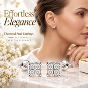 King Of Bling's 0.03ct Diamond Stud Earrings For Women White 925 Sterling Silver Stud For Men KING OF BLINGS