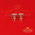 King  of Bling's Men's/Women's 925 Silver Yellow 1.00ct VVS 'D' Moissanite Square Stud Earrings KING OF BLINGS