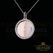 King of Bling's White Attractive Round Shape 925 Sterling Silver Pendant 9.81ct Cubic Zirconia KING OF BLINGS