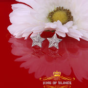 King Of Bling's 925 Sterling Silver White 0.25ct Diamond For Women's / Men's Stud Star Earrings KING OF BLINGS