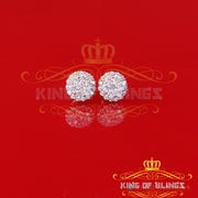 King  of Bling's Men's/Womens 925 Silver Yellow 1.33ct VVS 'D' Moissanite Round Stud Earrings KING OF BLINGS