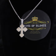 King Of Bling's 925 Sterling White Silver 2.50ct VVS D Clr.Moissanite Cross Pendant Men/ Women. KING OF BLINGS
