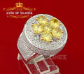 3.20ct Cubic Zirconia White Silver Round Men's Adjustable Ring From SZ 11 to 13 KING OF BLINGS