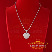 King Of Bling's Real 0.33ct Diamond Sterling Silver HEART Charm Fashion Necklace Pendant White KING OF BLINGS