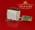 King Of Bling's Yellow Silver 12.00ct Cubic Zirconia Square Men Adjustable Ring From SZ 9 to 11 KING OF BLINGS