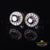 King Of Bling's 0.75ct Black Diamond 925 Silver White for Men's/Womens Stud Round Halo Earrings KING OF BLINGS