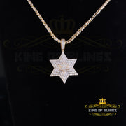 King Of Bling's 2.50ct VVS 'D' Moissanite Yellow Men's Six Pointed Star of David Silver Pendant KING OF BLINGS