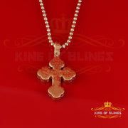 King Of Bling's 925 Sterling Yellow Silver 2.50ct VVS D Clr.Moissanite Cross Pendant Men/ Women. KING OF BLINGS
