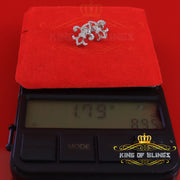 King of Bling's 0.60ct Cubic Zirconia 925 White Silver Women's Fleur de Lis Screw Back Earrings KING OF BLINGS