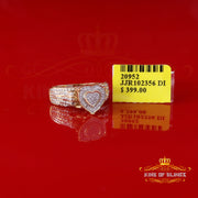 King Of Bling's Yellow Silver Heart Ring SZ 7 Real Diamond 0.10ct 925 Sterling Womens Engagement King of Blings