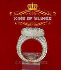 King Of Bling's Yellow 925 Sterling Silver 14.00ct Round Cubic Zirconia Men's Ring Size 8.5 KING OF BLINGS