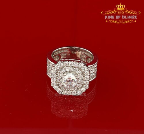 King Of Bling's8.25ct 925 Sterling Silver White Octagon Cubic Zirconia Womens Ring Size 7.5