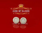 King of Bling's Elegant Yellow 925 Silver Screw Back 0.69ct Cubic Zirconia Round Women Earrings KING OF BLINGS