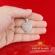King Of Bling's Real 0.33ct Diamond Sterling Silver HEART Charm Fashion Necklace Pendant White KING OF BLINGS