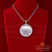 King of Bling's White Attractive Round Shape 925 Sterling Silver Pendant 9.81ct Cubic Zirconia KING OF BLINGS