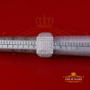 925 White Sterling Silver 5.00ct VVS 'D' Moissanite Square Men's Rings Size 10 King of Blings