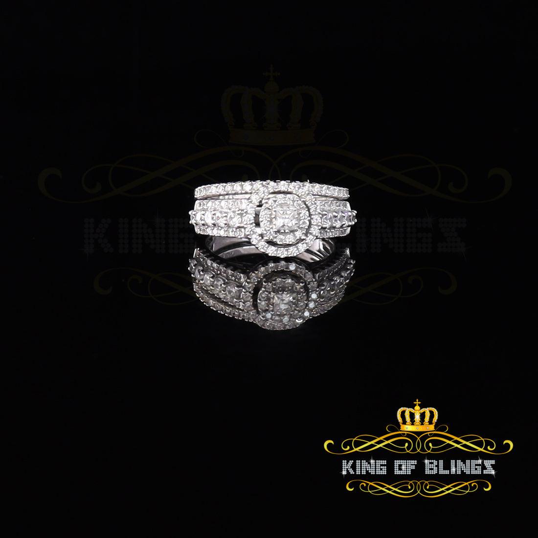 King Of Bling's3.20ct Cubic Zirconia 925 Sterling Silver White Womens Round Womens Ring Size 7 KING OF BLINGS