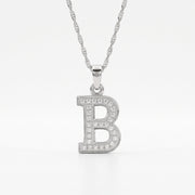 King Of Bling's Attractive Sterling SilverAll Alphabet Letter White Pendant with Cubic Zirconia KING OF BLINGS
