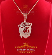 Yellow 925 Sterling Silver With Jesus Face Pendant 10.24ct Cubic Zirconia Stone KING OF BLINGS