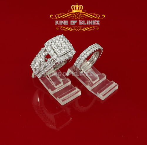 Sterling Silver Square Cubic Zirconia 10.95ct Bridal White Womens Ring Size 8 KING OF BLINGS
